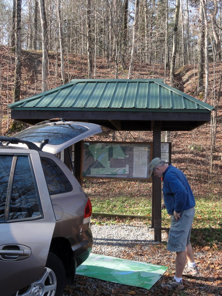Map update at the Guppy Falls parking lot kiosk.