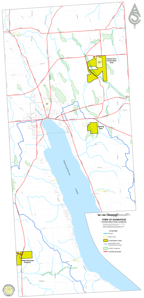 The town-owned conservation areas within the Town of Skaneateles.
