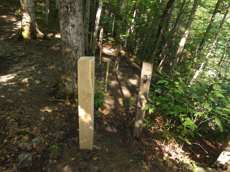 First of eight new railing posts